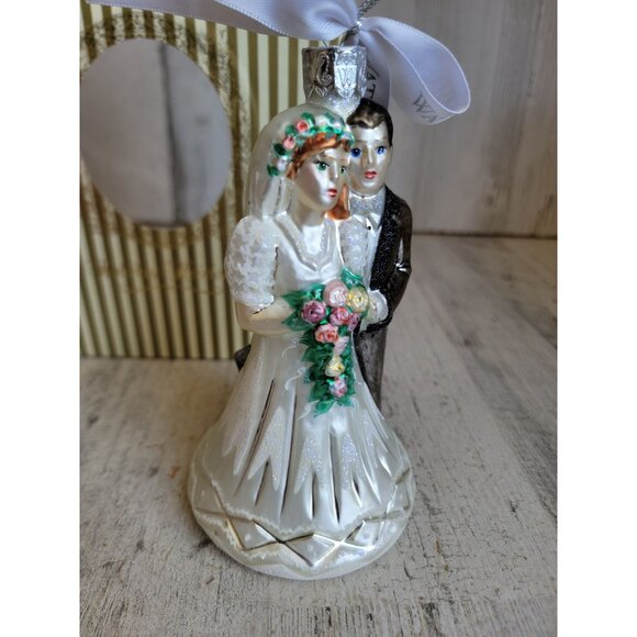 Waterford bride groom blown glass ornament Xmas wedding - Picture 4 of 8